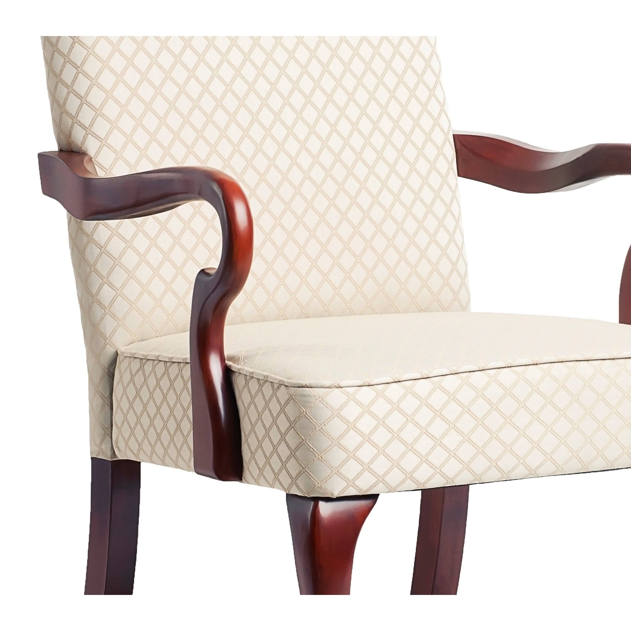 Copper Grove Casalis Cherry Finish Gooseneck Accent Chair Dayton Beige