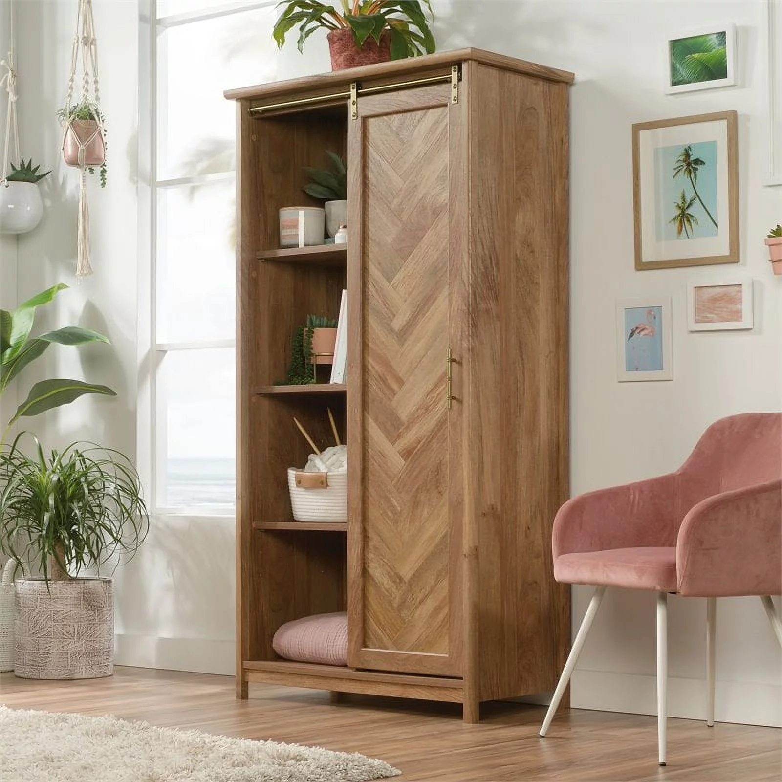 Pemberly Row Wood Storage Cabinet in Sindoori Mango Brown