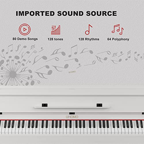 UMOMO 88 Weighted Key Digital Piano with Duet Piano Bench, Beginner Keyboard Piano Full Size Heavy Hammer Weighted Action Electric Piano Keyboard with USB MIDI, Black