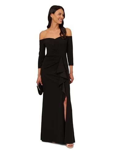 Adrianna Papell Women's Off Shoulder Crepe Gown