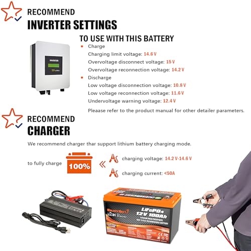 Enjoybot 12V 100Ah LiFePO4 Lithium Battery, BCI Group 31 Lithium Battery with 100A BMS, Low Temp Cut Off Deep Cycle Battery Perfect for Golf Cart, RV, Solar, Trolling Motor, Home Energy Storage