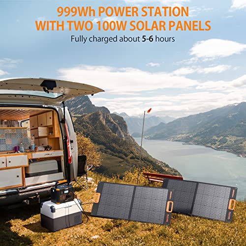 GRECELL Portable Power Station 1000W with Solar Panel