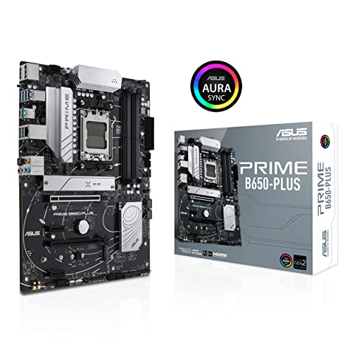 ASUS Prime B550-PLUS AMD AM4 Zen 3 Ryzen 5000 & 3rd Gen Ryzen ATX Motherboard (PCIe 4.0, ECC Memory, 1Gb LAN, HDMI 2.1, DisPlayPort 1.2 (4K@60HZ), Addressable Gen 2 RGB Header and Aura Sync).