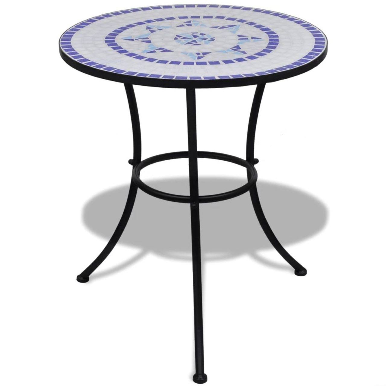 vidaXL Bistro Table Blue and White 23.6x22 Mosaic