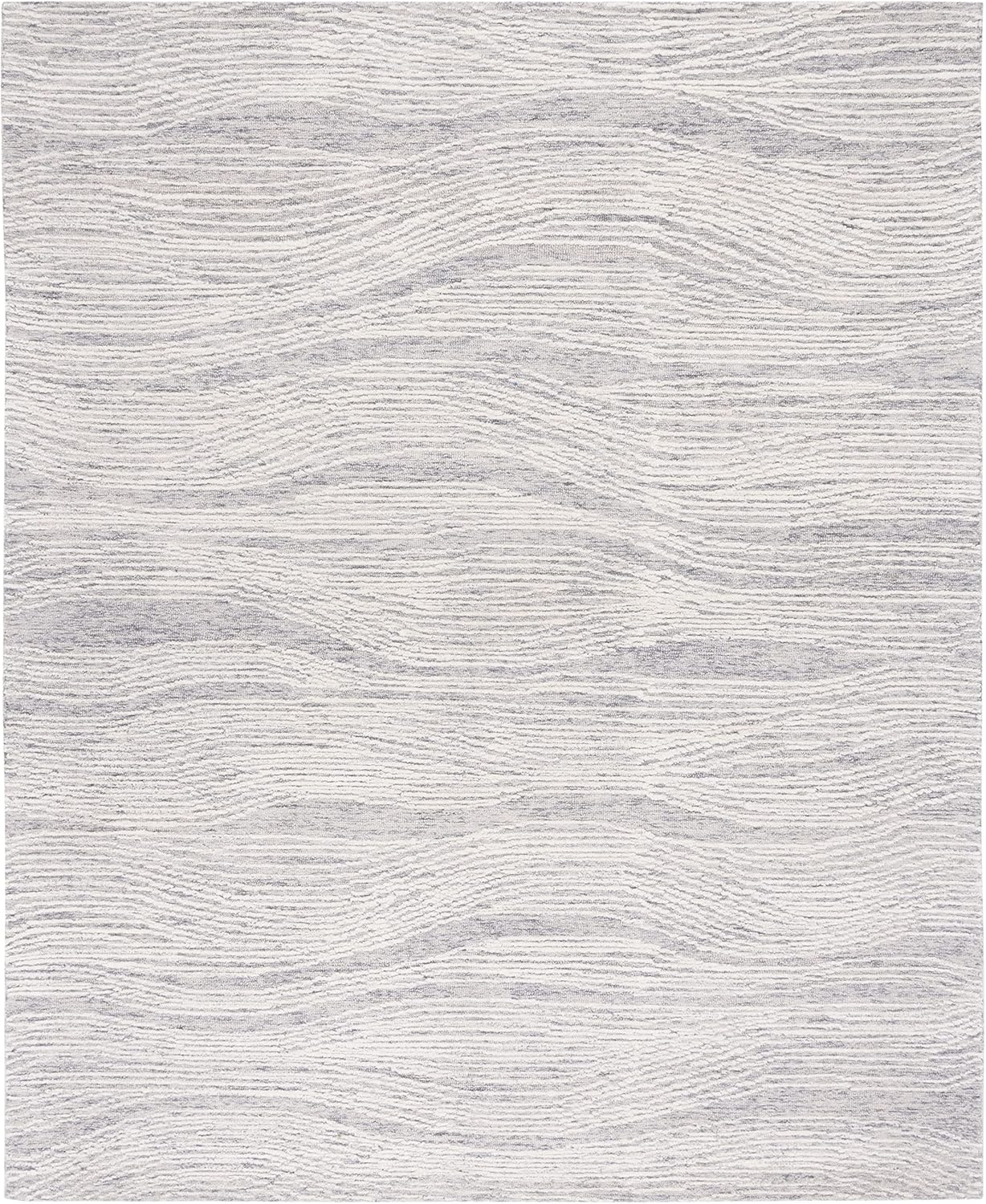 SAFAVIEH Metro Collection Area Rug - 8' x 10', Grey & Ivory, Handmade Modern Wool, Ideal for High Traffic Areas in Living Room, Bedroom (MET995F)