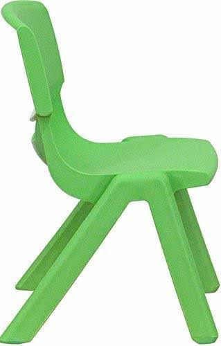 Flash Furniture 24&&W x 48&&l Rectangular Green Plastic Height Adjustable Activity Table Set with 4 Chairs