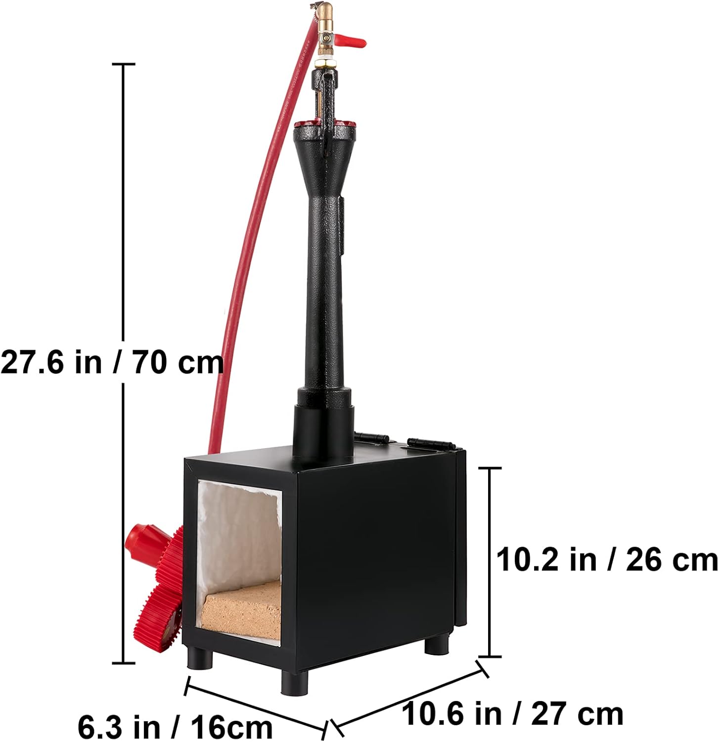 VEVOR Propane Gas Forge Single Burners with Single Durable Door, Blacksmithing Forge Square Large Capacity, Square Propane Burner Forge for Knife and Tool Making