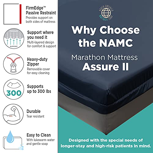 Marathon Mattress by NAMC Assure II 84" X 35" X 6" Hospital Bed Mattress