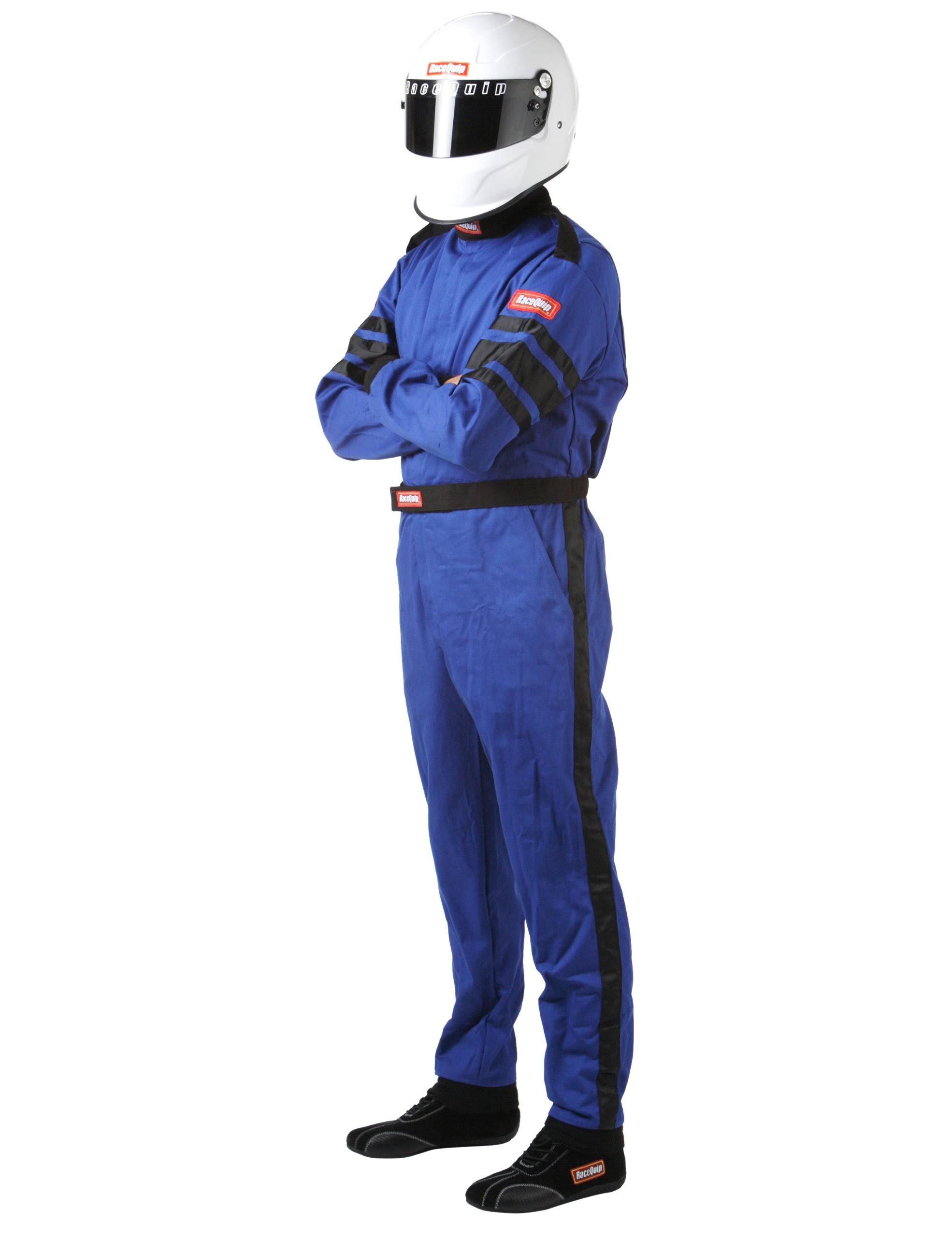 Racequip 110024 110 Series Tall Medium Blue SFI 3.2A/1 Single Layer One-Piece Driving Suit