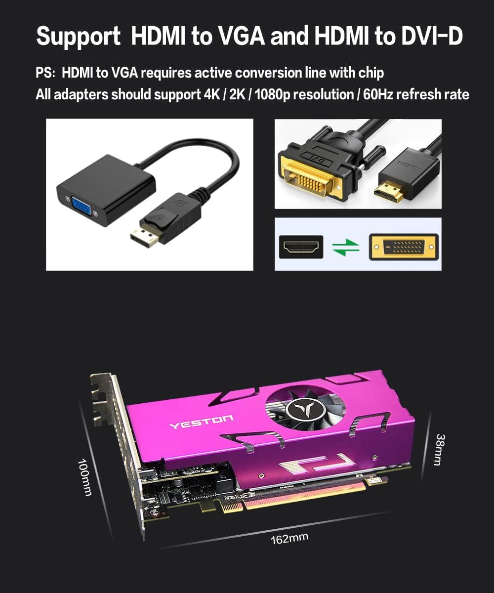Yeston Radeon RX 550 Graphics Card, 4GB 128-Bit GDDR5 6000MHz 4 HDMI Screen Split Screen GPU Desktop Video Gaming Graphics Cards