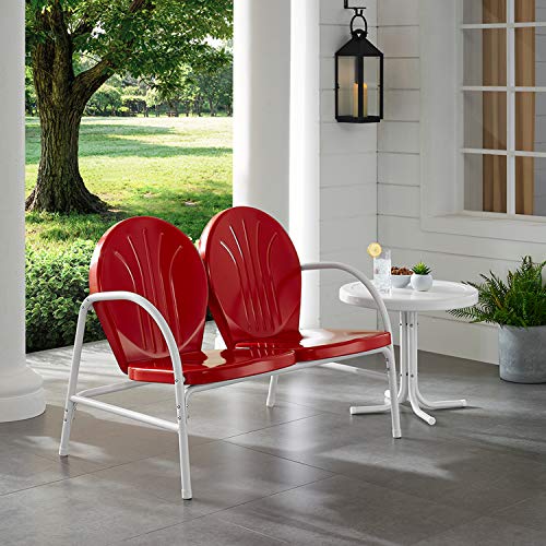 Crosley Furniture Griffith 2-Piece Metal Outdoor Conversation Set with Table and Loveseat - Grasshopper Green