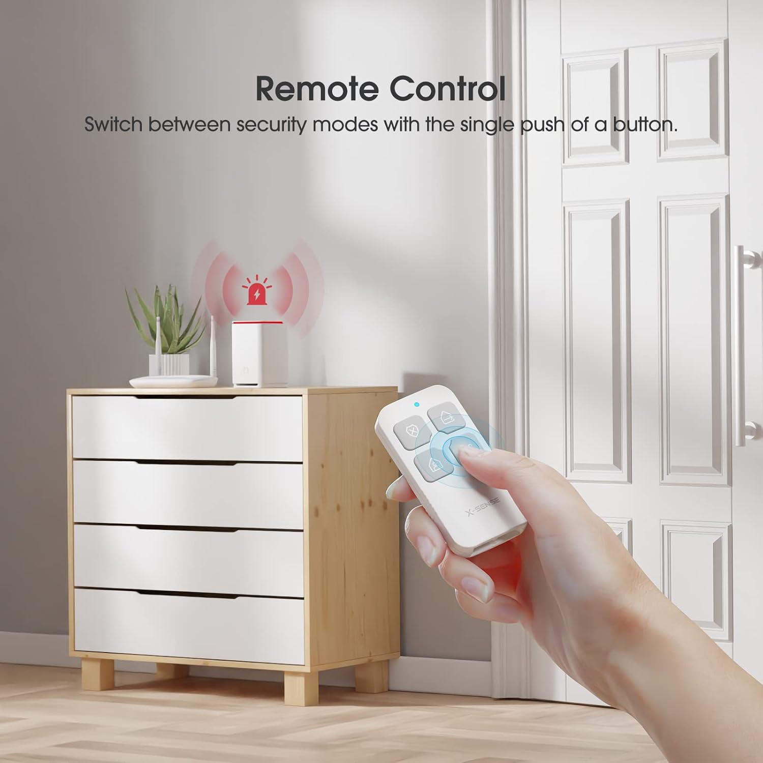 X-Sense Home Security System, 5-Piece Wireless Alarm Kit with Base Station, Motion Sensor, Entry Sensor, Remote Control, 1 1/4 Mile Wireless Range, Works with Alexa, No Contract, for Indoor Security