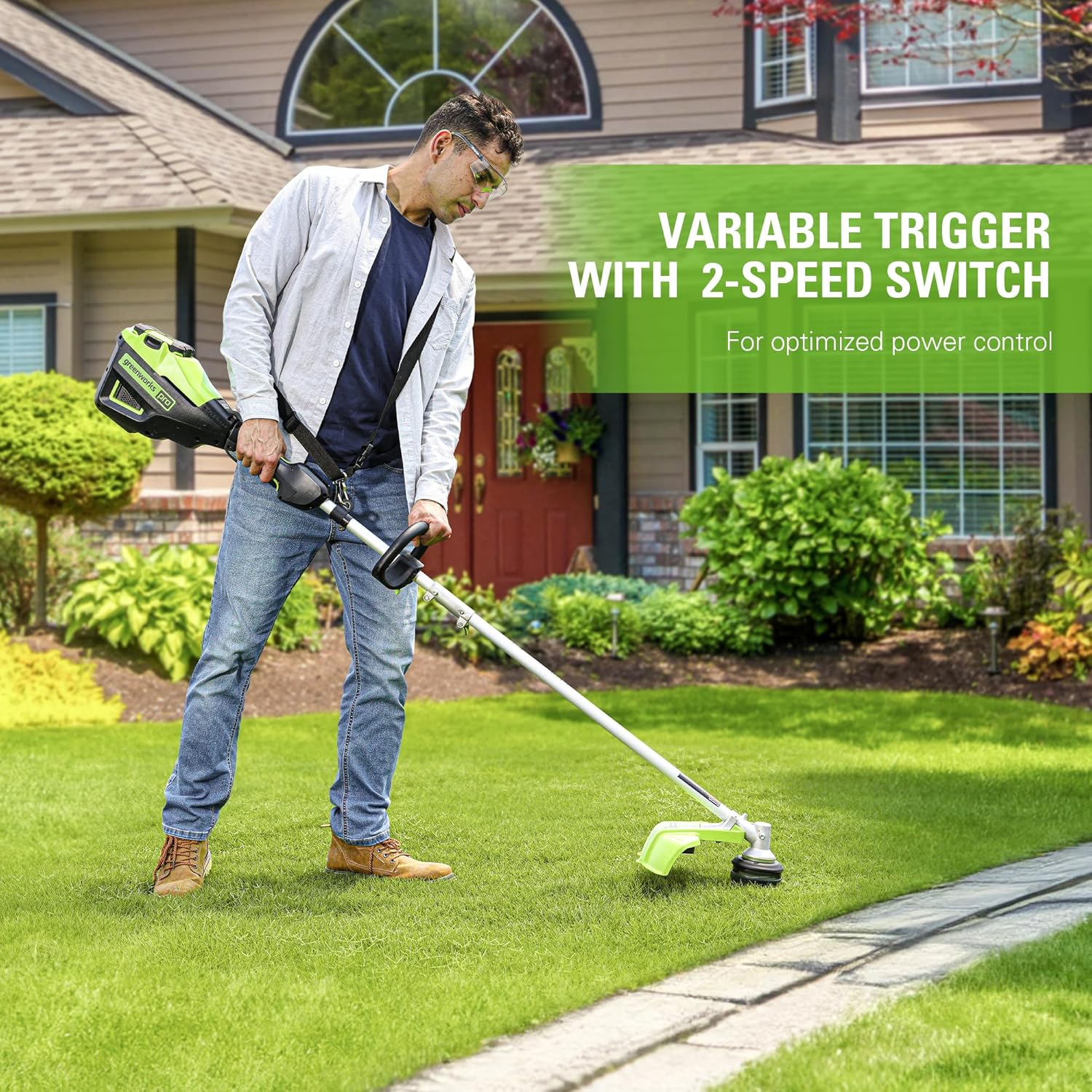 Greenworks Pro 80V 16-Inch Brushless (Attachment Capable) String Trimmer, 2.5Ah Battery and Rapid Charger Included