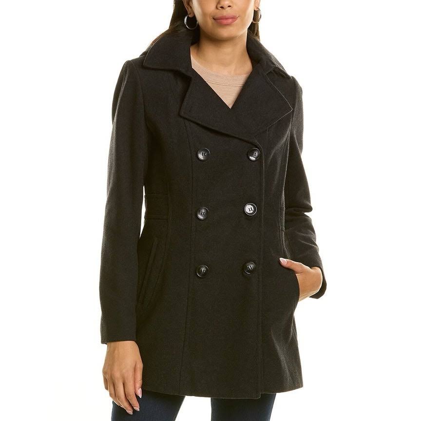 Nautica Double-Breasted Wool-Blend Peacoat - M