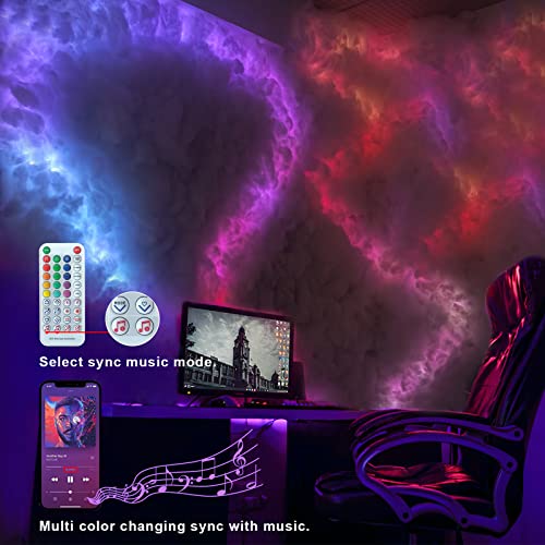 fusehome Cloud Light, Thundercloud LED Light 3D Cotton Lightning Cloud Colorful Atmosphere Night Light, DIY Creative Cloud Lights Gaming Room Club Bar DJ Party Light