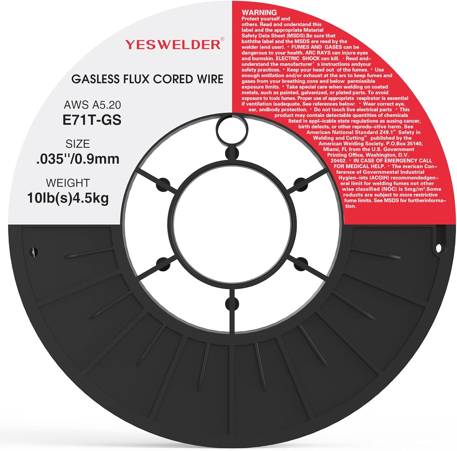 YESWELDER Flux Core Mig Wire, Mild Steel E71TGS.035-Diameter, 10-Pound Spool Pack of 2