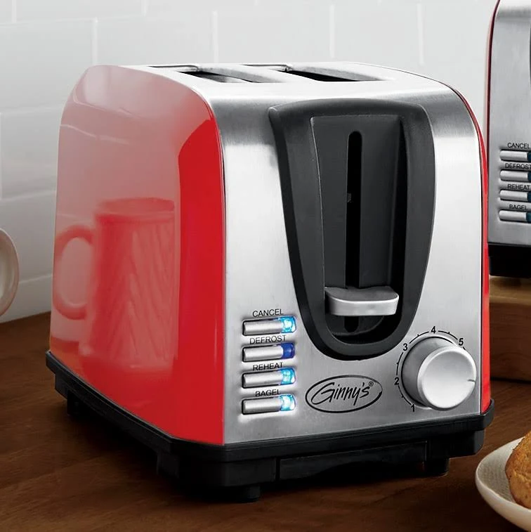 Ginny&s Essential 2-Slice Toaster, Delicious Red