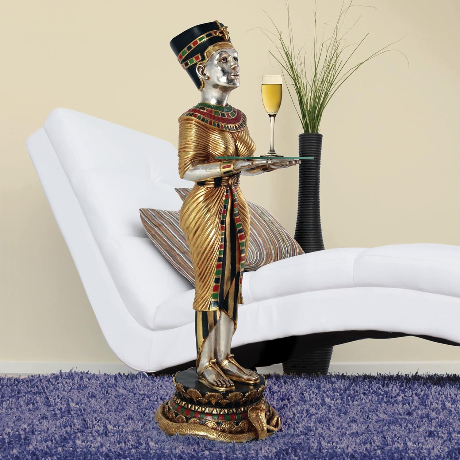 Design Toscano The Egyptian Queen's Faithful Servant Statue, Dimensions: 14.5" Wx14.5 Dx42.5 H 16.5 lbs, Full Color