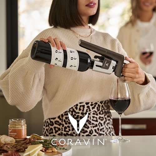 Coravin Timeless Six Plus Wine Preservation System - By-the-Glass Wine Saver - Wine Aerator, 3 Pure Argon Capsules, 6 Screw Caps, Clearing Needle & Carry Case - Piano Black