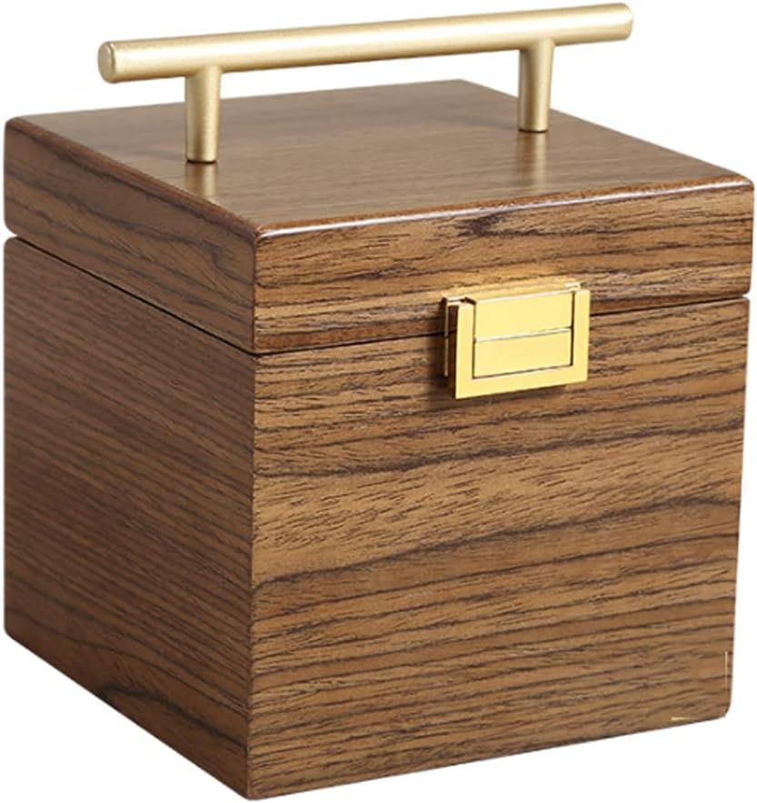 Jewelry Organizer Box Wooden Square Jewelry Storage Gift Case for Earrings Ring Necklace Suitcase Jewellery Box