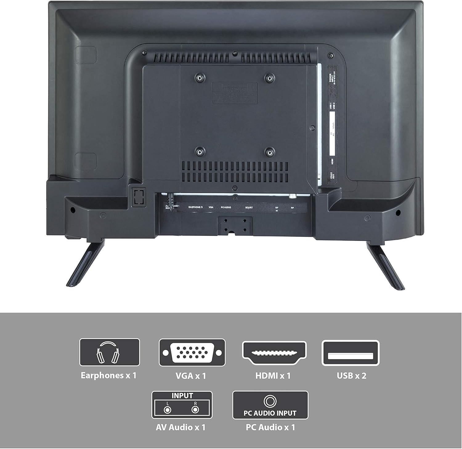 SuperSonic SC-2411 LED Widescreen HDTV & Monitor 24 Flat Screen with USB Compatibility, SD Card Reader, HDMI & AC/DC Input: Built-in Digital Noise Reduction (DC Cable not Included)