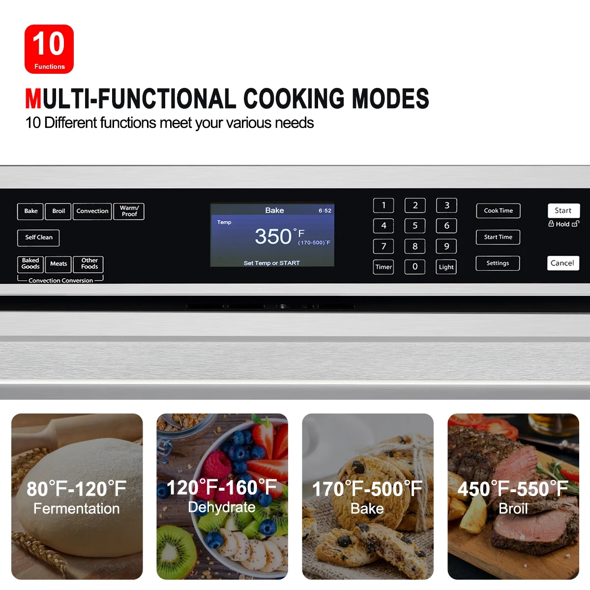 GASLAND Chef 30'' Electric Wall Oven 5.0 Cu.ft. Self-Cleaning,Temperature Probe,240V,Stainless Steel