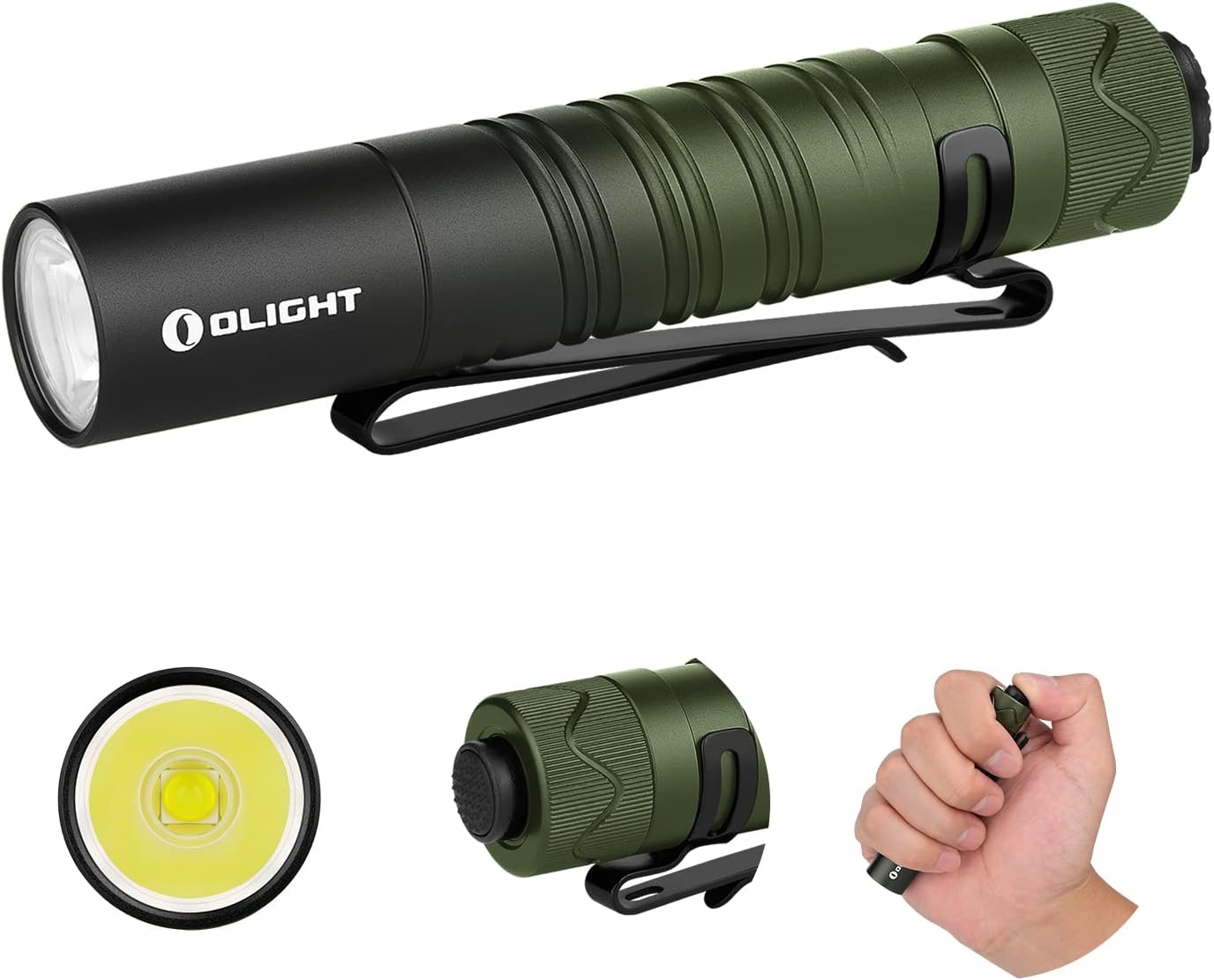 OLIGHT I5R EOS 350 Lumens Rechargeable Tail-Switch LED Flashlight Powered by USB Rechargeable Battery, Slim EDC Pocket Flashlight for Camping, Outdoor, and Emergency (Titanium)