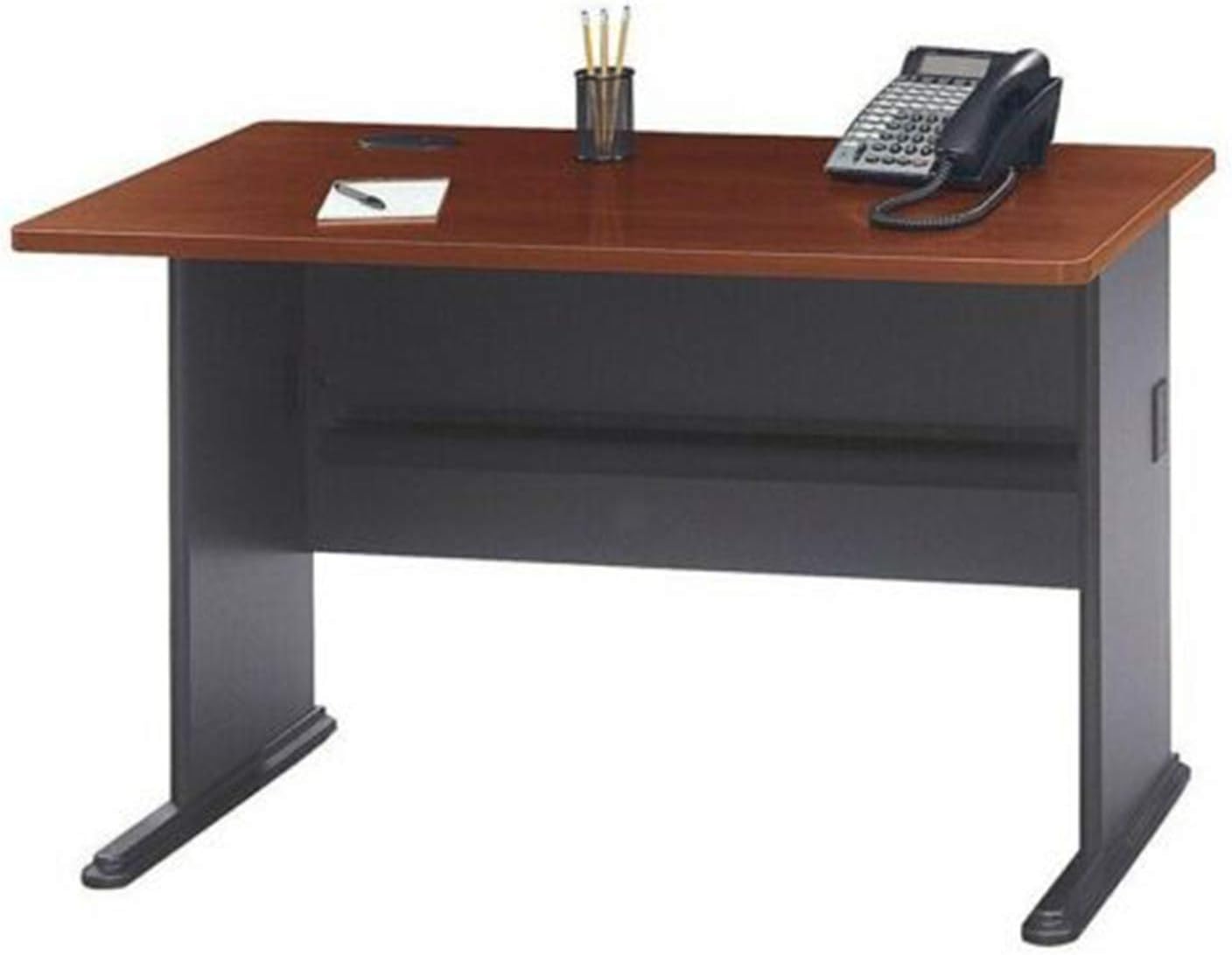 Cherry 48 Inches Modern C-Leg Shape Desk Table Computer Study Writing PC Laptop Workstation Gaming File Furniture Home Office Corner Wood 47.52" W x 26.81" D x 29.80" H
