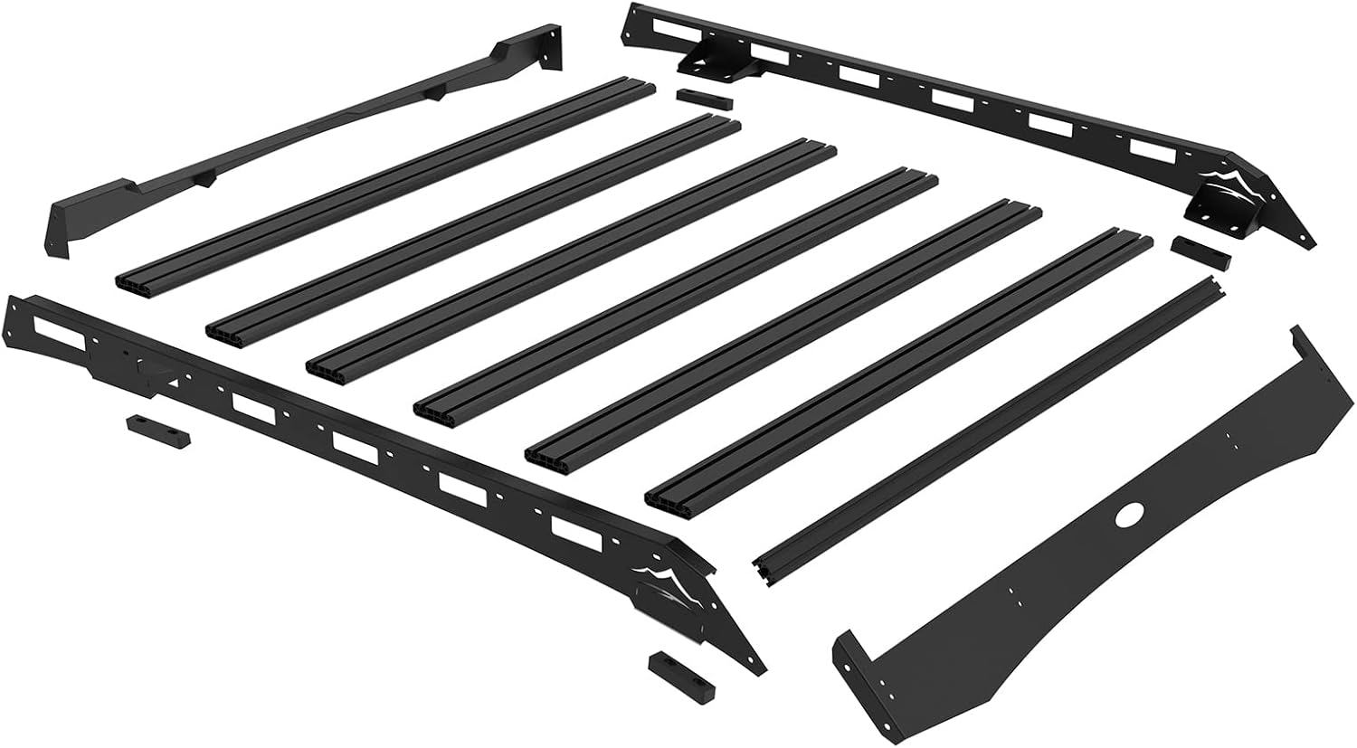 Hooke Road Tacoma Double Cab Roof Rack Top Basket Luggage Storage Cargo Carriers for 2005-2023 Toyota Tacoma 2nd 3rd Gen Pickup (Double Cab Only)