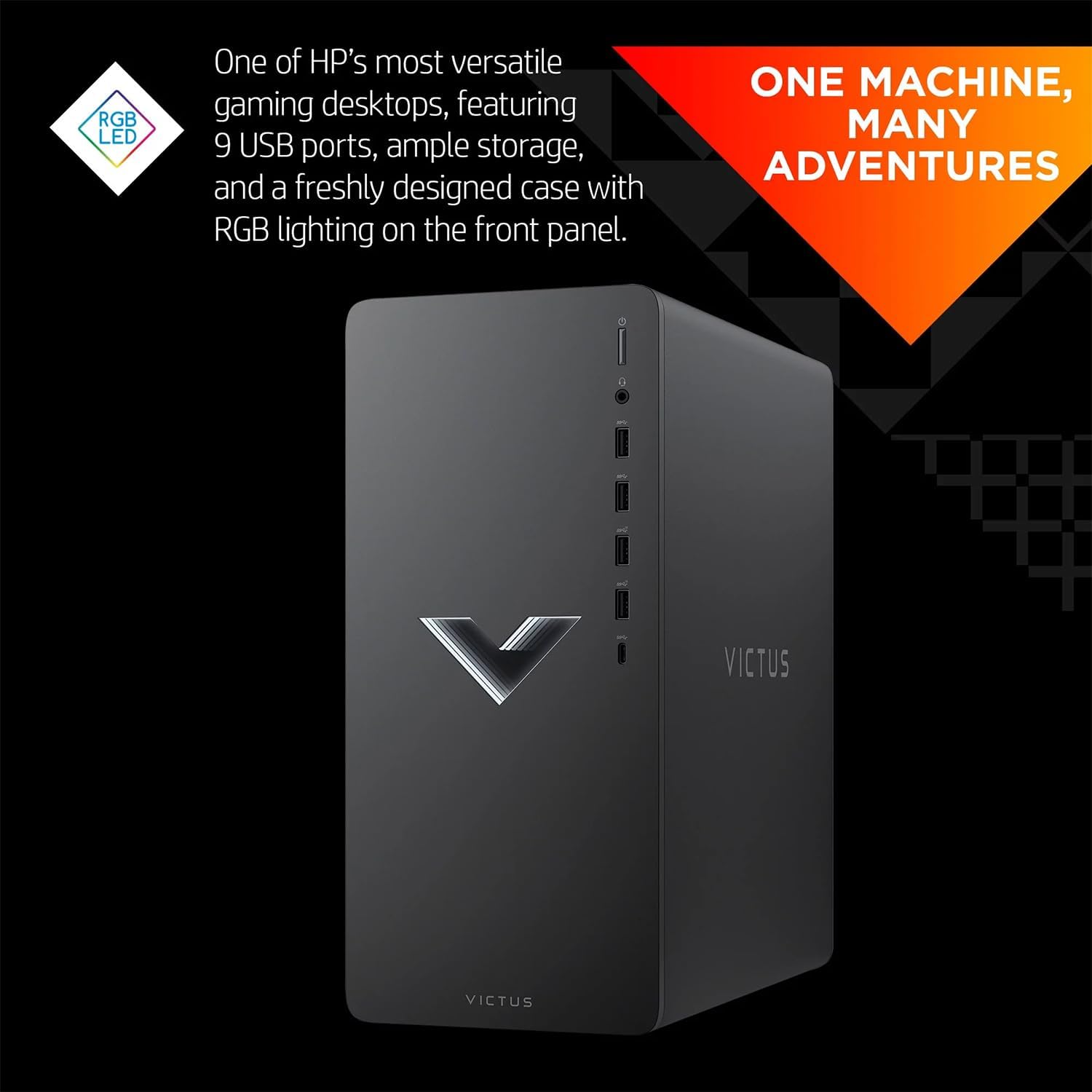 HP Victus Gaming Tower Desktop, AMD Ryzen 5 5600G (beat i5-12400), AMD Radeon RX 6400, 16GB RAM, 512GB SSD, Wi-Fi, RJ-45, HDMI, Display Port, Windows 11 Home, Wired KB & Mouse, Black