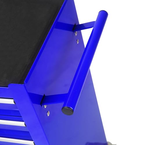 Rolling Tool Chest on Wheels, 4-Drawer Metal Tool Cart with Cabinet, Large Tool Cart for Garage, Warehouse, Workshop, Repair Shop