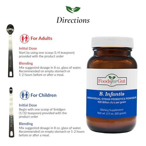 Bifidobacterium Infantis Probiotic Powder 100 Billion cfu's | Digestive & Immune Support | High Potency | B. Infantis (60 Grams)