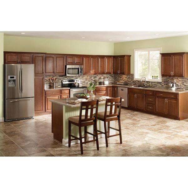 Hampton Assembled 36x30x12 in. Wall Kitchen Cabinet in Cognac