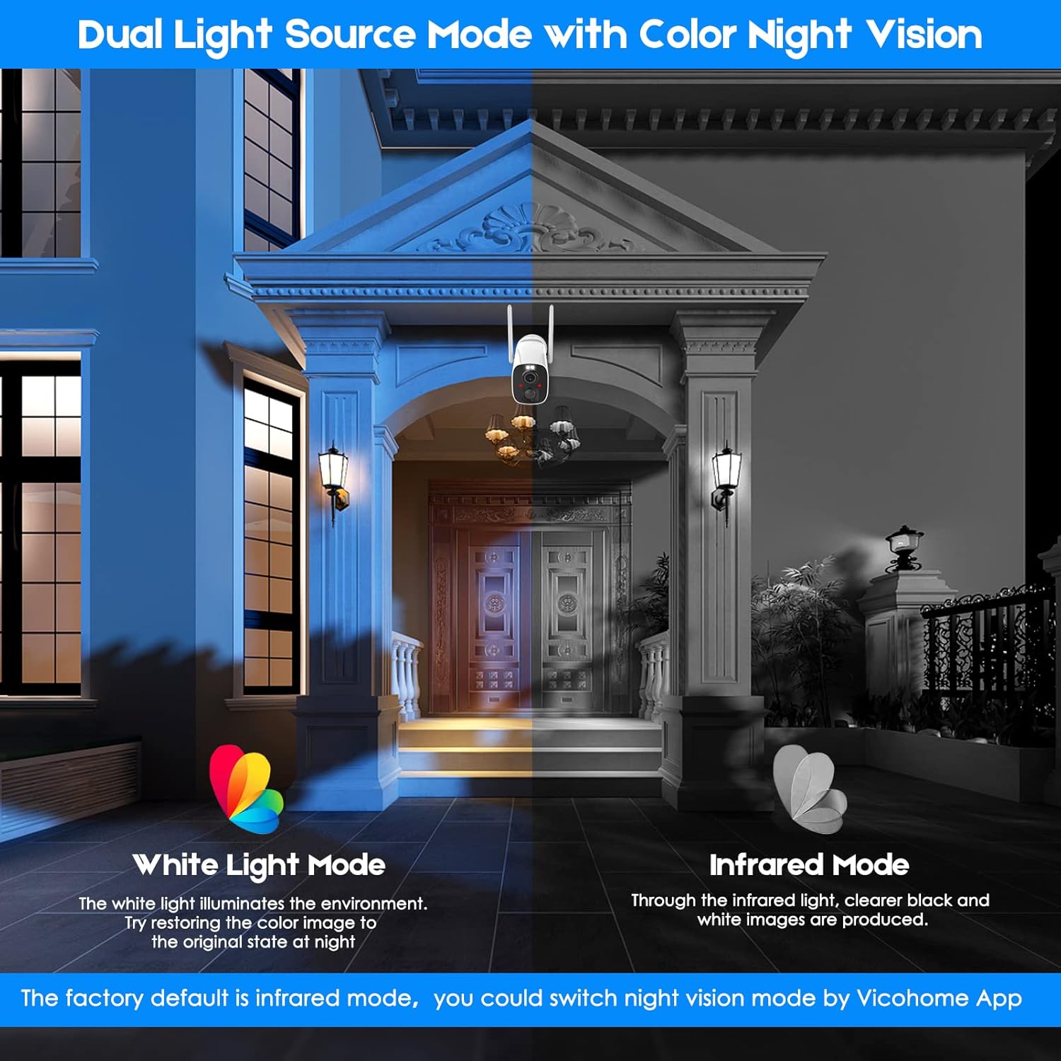 Solar Security Camera Wireless Outdoor,Solar-Powered Rechargeable Battery,1080P Security WiFi Camera IP66,AI,PIR Motion Detection, 2-Way Audio, Color Night Vision, Remote Access by App Cloud/Micro SD