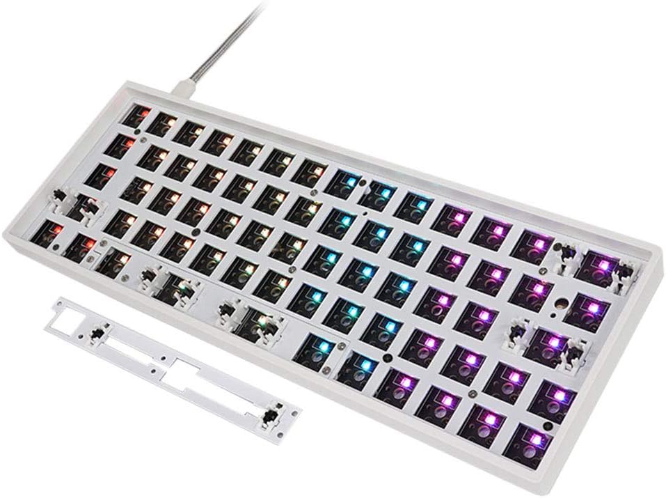 EPOMAKER SKYLOONG GK87 RGB TKL Hotswap Custom DIY Kit for Wired Mechanical Keyboard with Steel Mounting Plate, ABS Frame (GK87 White) Pack of 2