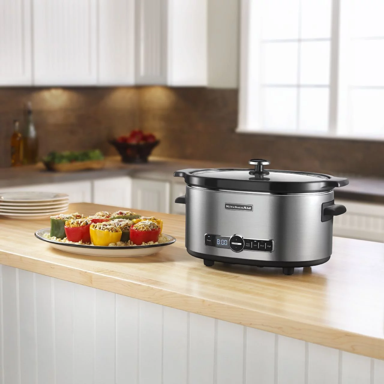 KitchenAid Used 6-Quart Slow Cooker with Glass Lid | Stainless Steel