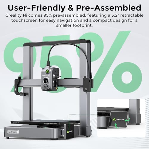 Creality Hi Combo 3D Printer, 4-Color CFS System, Auto RFID Filament Detection, 500mm/s Speed, All-Metal Frame, 260x260x300mm Build Volume, Smart Cloud Control