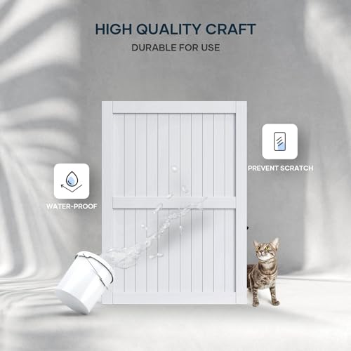 EaseLife 54 x 84 inch White Barn Door with 9FT Sliding Door Hardware Kit Included & Handle,Solid Wood Covered with Waterproof PVC Surface,DIY Assemblely,Easy Install,H-Frame,Fit 50-52in Wide Opening