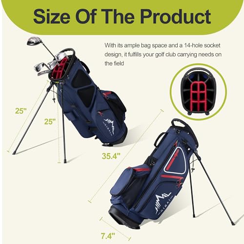 14 Way Golf Stand Bag, Golf Bags for Men with Stand, Top Dividers Ergonomic with 10 Pockets Golf Club Bags