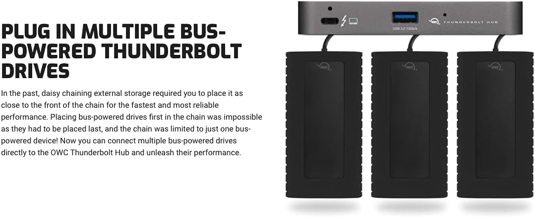 OWC Thunderbolt Hub, 5 Port, Compatible with M1 Macs, Thunderbolt 3 Equipped Macs, and Thunderbolt 4 PCs, (OWCTB4HUB5P)