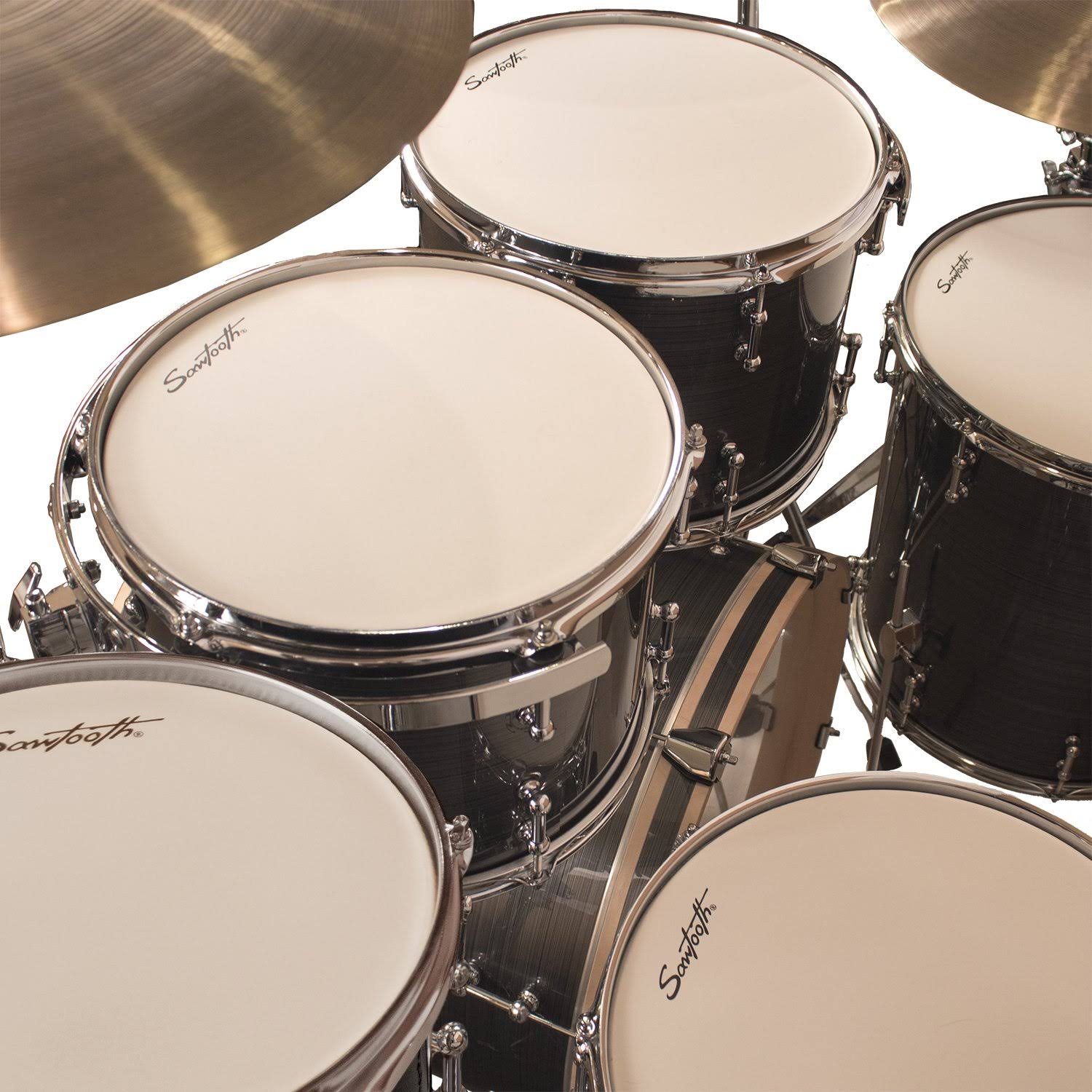 Sawtooth Command Series 7-Piece Drum Set Shell Pack, Silver Streak