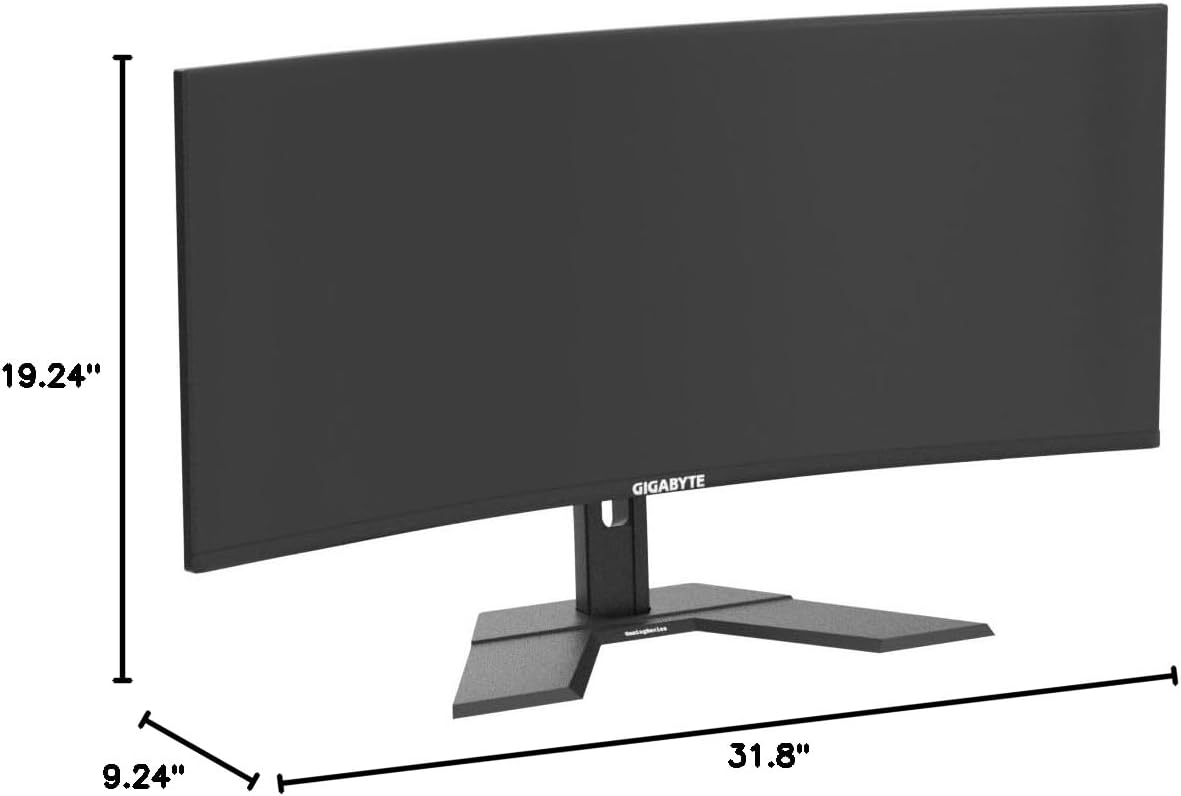 Gigabyte GS34WQC 34" 120Hz 1440P Curved Gaming Monitor, 3440x1440 VA 1500R Display, 1ms (MPRT) Response Time, HDR Ready, FreeSync Premium, 1x Display Port 1.4, 2X HDMI 2.0,Black
