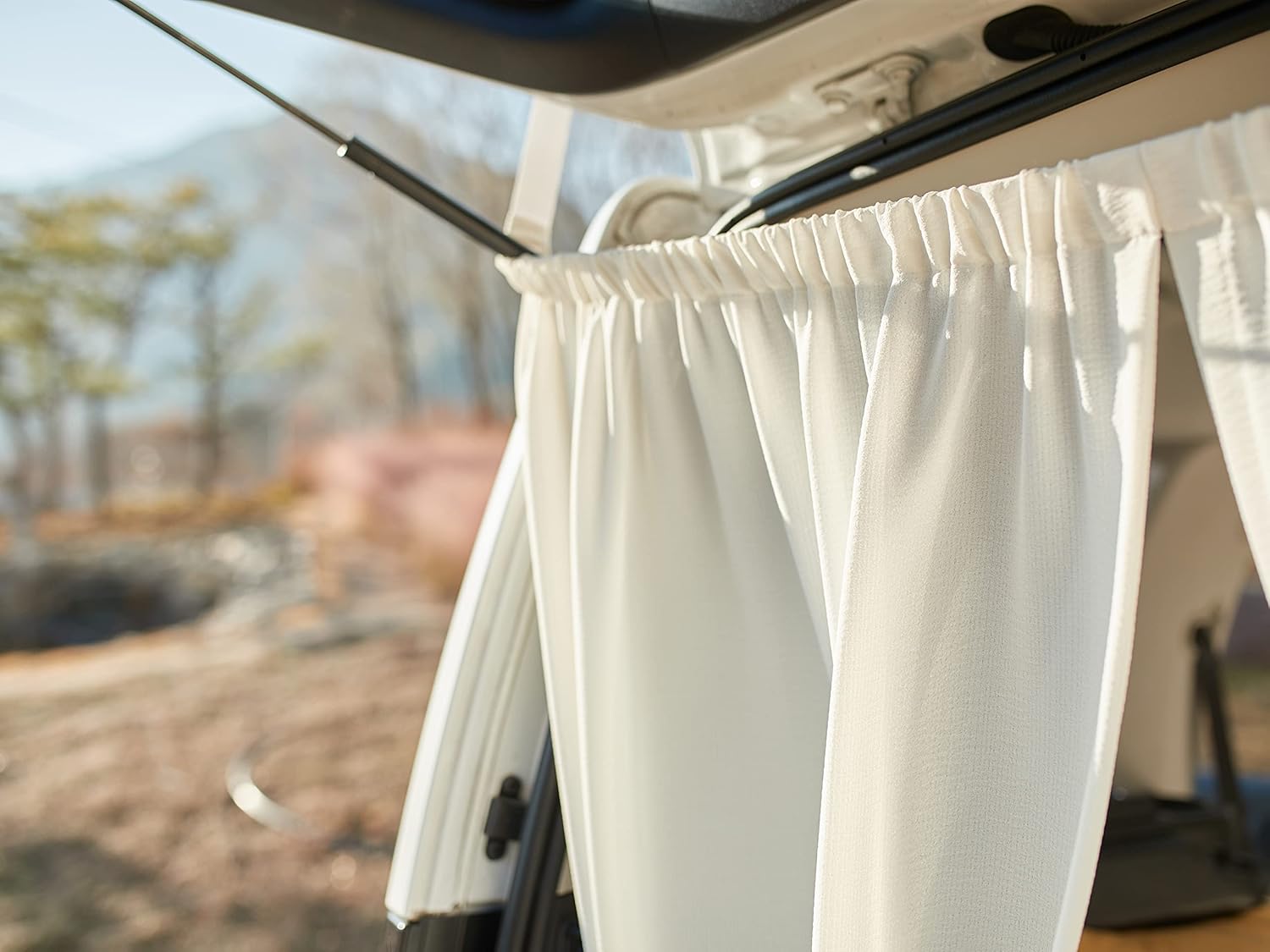 STUDIO HAMO, WEHAS/Ecru, Trunk Car Curtain,Trunk Curtain, Travel Camping Interior, Sun Shade for Car, Window Sun Shade, Privacy Curtain