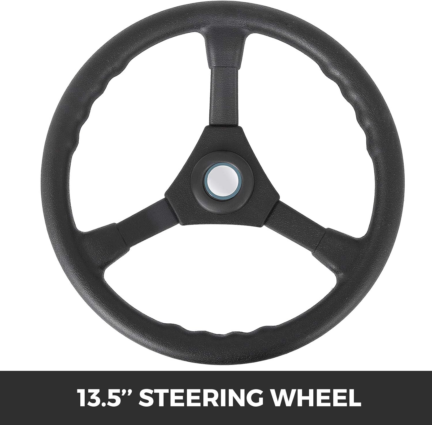 Bestauto Outboard Steering System 10' Boat Steering Cable 10 Feet Marine Steering System 3/4'' Shaft with 13.5 Inch Wheel for Yachts and Waterborne Vehicles