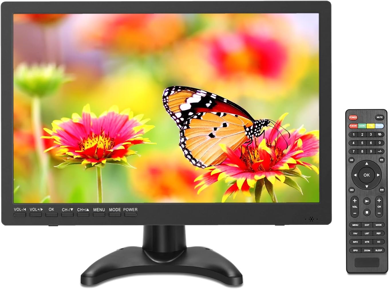 17 inch TV, Widescreen LED Portable TV with ATSC Digital Tuner, HDMI, AV Video Input, ATSC Tuner, USB Port, Built-in Speakers for Car, Caravan, Office and Kitchen