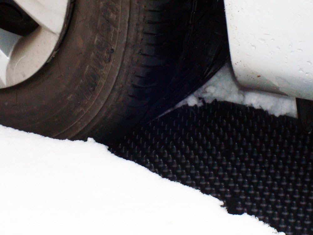 Portable Tire Traction Mats - Two Emergency Tire Grip Aids Used To Get Your Car, Truck, Van or Fleet Vehicle Unstuck In Snow, Ice, Mud, And Sand - Black, 2 Pack