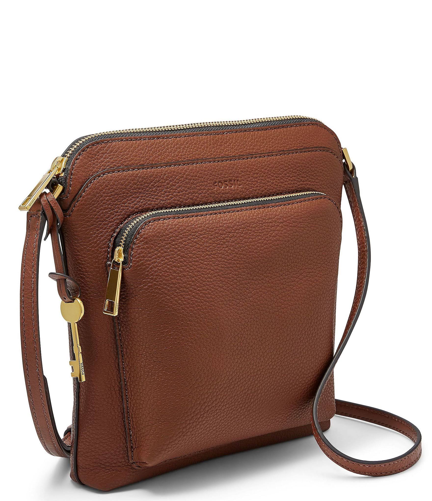 Fossil Cindy Leather Crossbody - Black/Gold