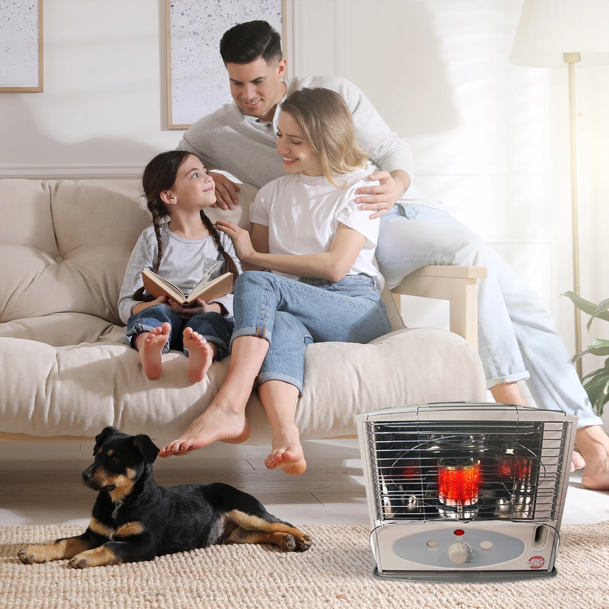 Kero World 10,000 BTU Kerosene Wick Heater with Sure-Seat Chimney System