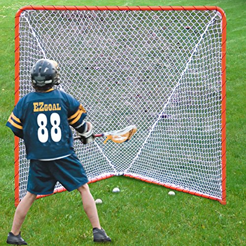 EZGoal Lacrosse Folding Goal, 6 x 6-Feet, Orange