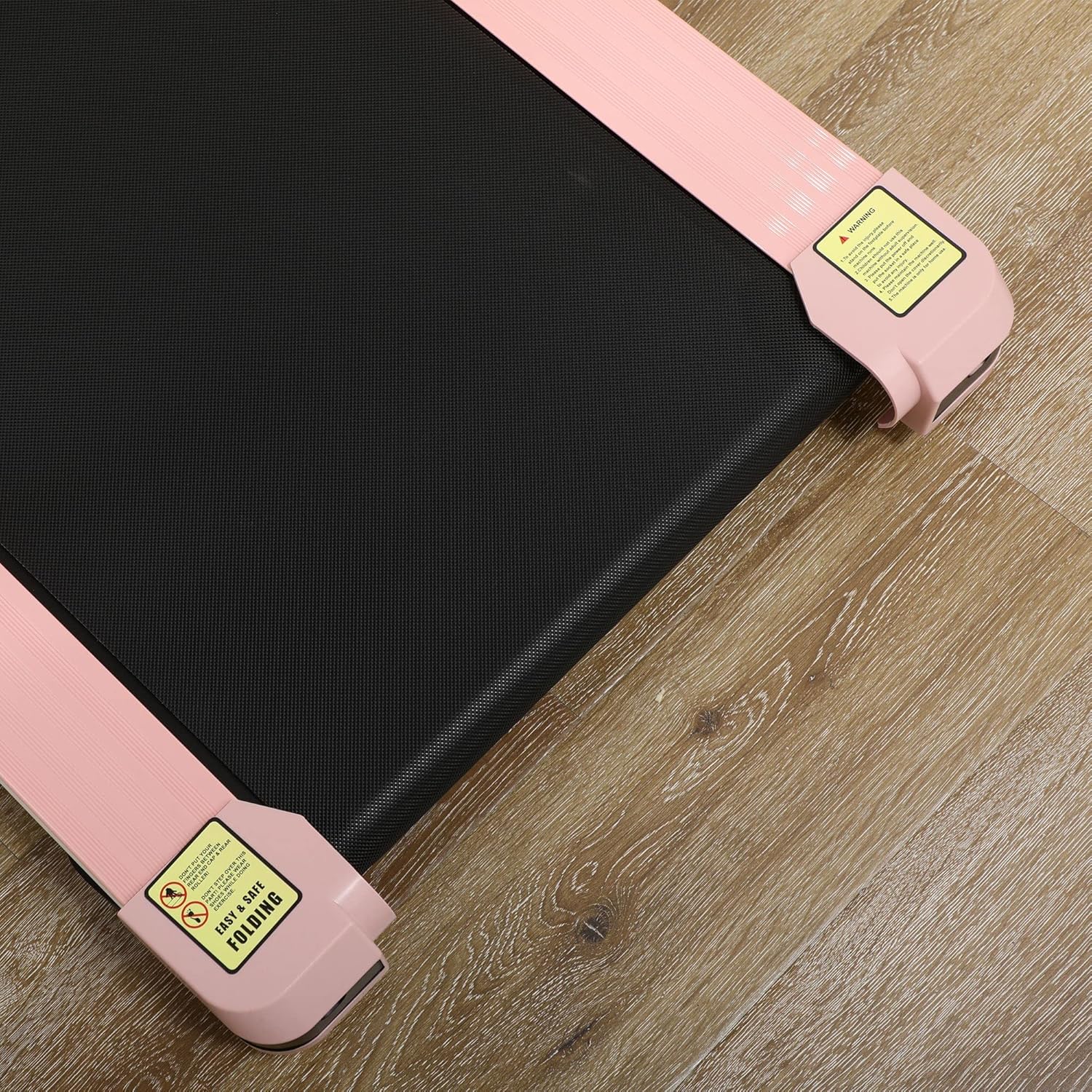 Soozier Under Desk Treadmill, Portable Walking Pad with Foldable Wheels, Remote Control, LED Display, 200 lbs Weight Capacity, Pink